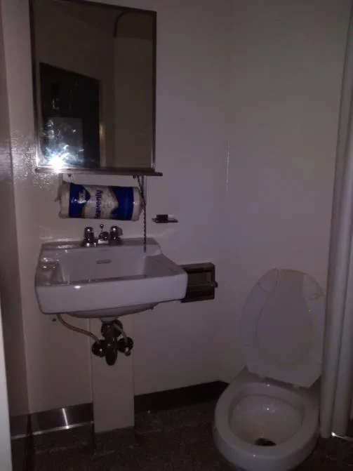 Baño completo con lavabo e inodoro
