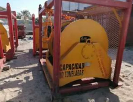 Winch de 10 toneladas de capacidad montado en bastidor de transporte